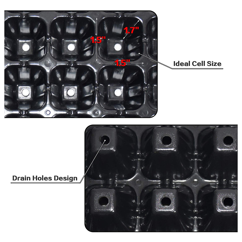 Propagation Tray 72 - VELIF-10パック種子スタータートレイ、72セル苗トレイ（排水穴付き）、再利用可能な種子スターターキット、ミニプロパゲーター植物