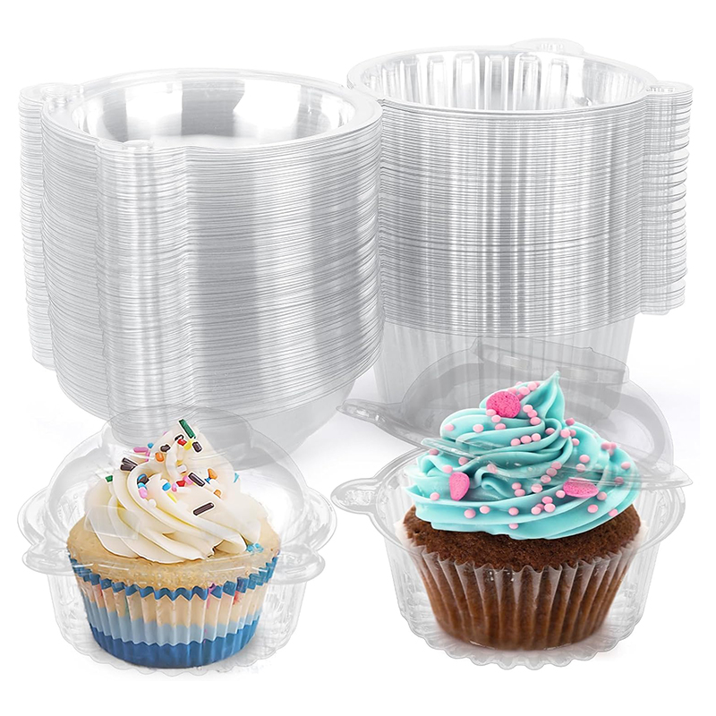 Plastic Dome Clear - 10 個カップケーキ包装箱厚いクリアデザートマフィンホルダーケースプラスチックドーム食品包装箱結婚式誕生日パーティーの装飾