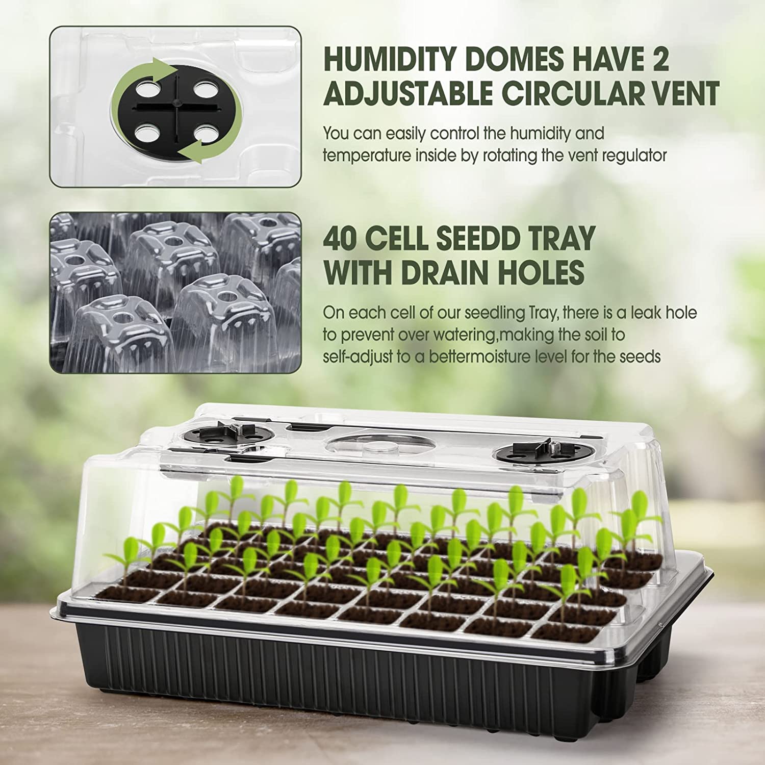 【ベスト】1セット、2つの長いストリップ型育成ライト付き種子 - Humidity Dome Kit のレビューと価格