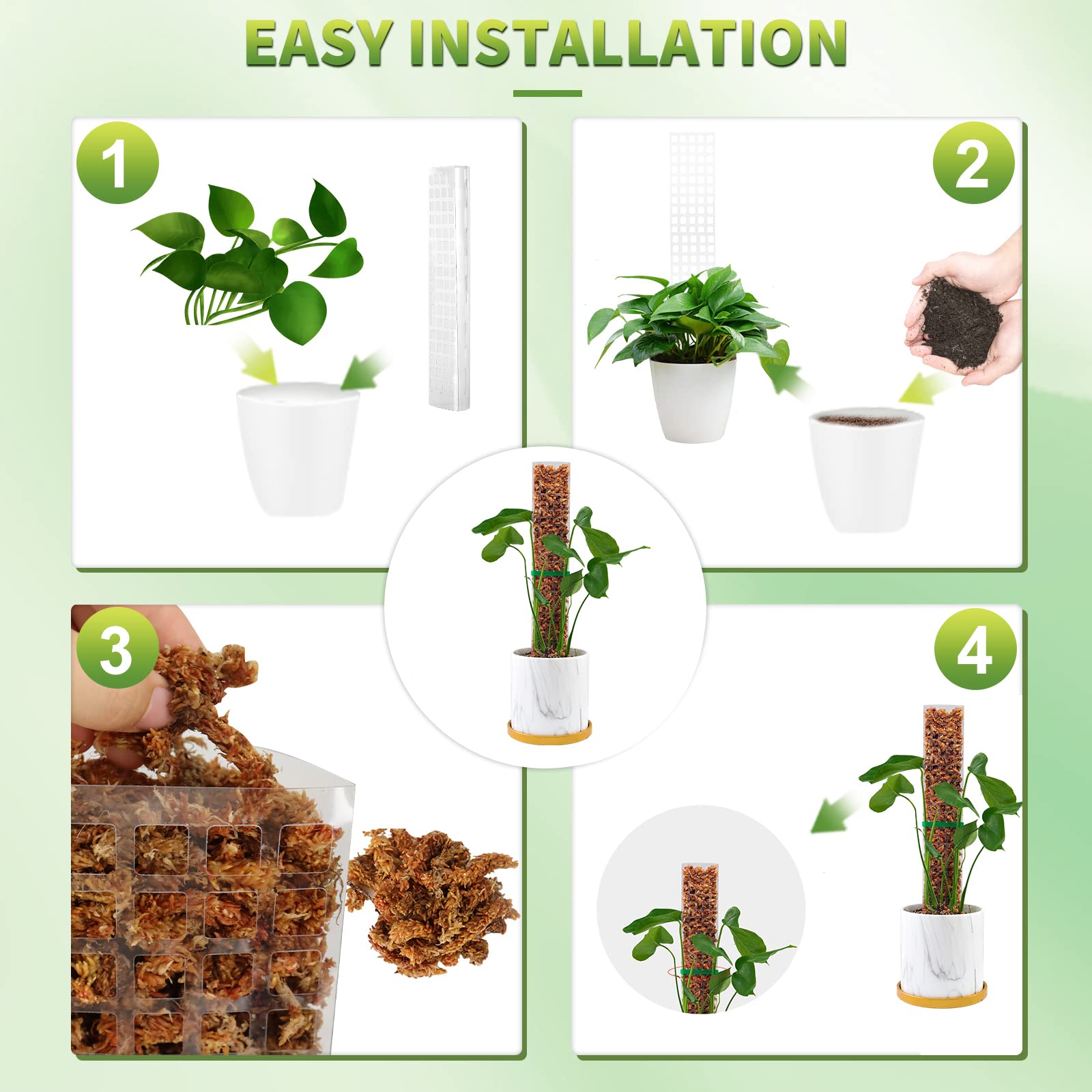 苔ポール植物植物サポートプラスチック透明再利用可能な屋内鉢植 - Sphagnum Moss Dry のレビューと価格