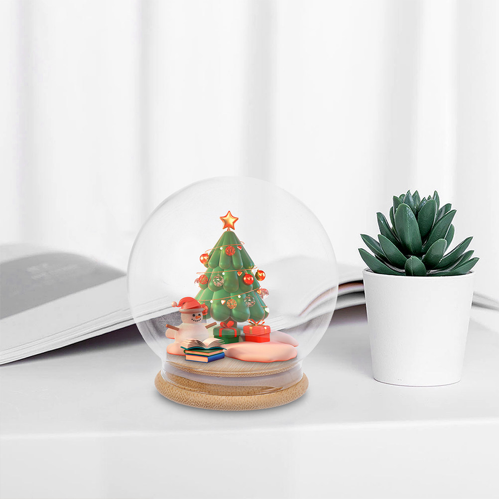 透明ガラスドーム型防塵ディスプレイ球体13cm木製ベース付き - Plastic Dome Clear のレビューと価格