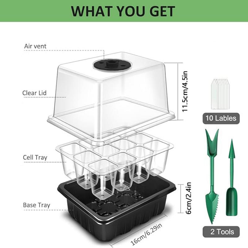 育苗トレイ（育成ライト付き）、種子発芽キット（湿度調整可能な - Humidity Dome Kit のレビューと価格