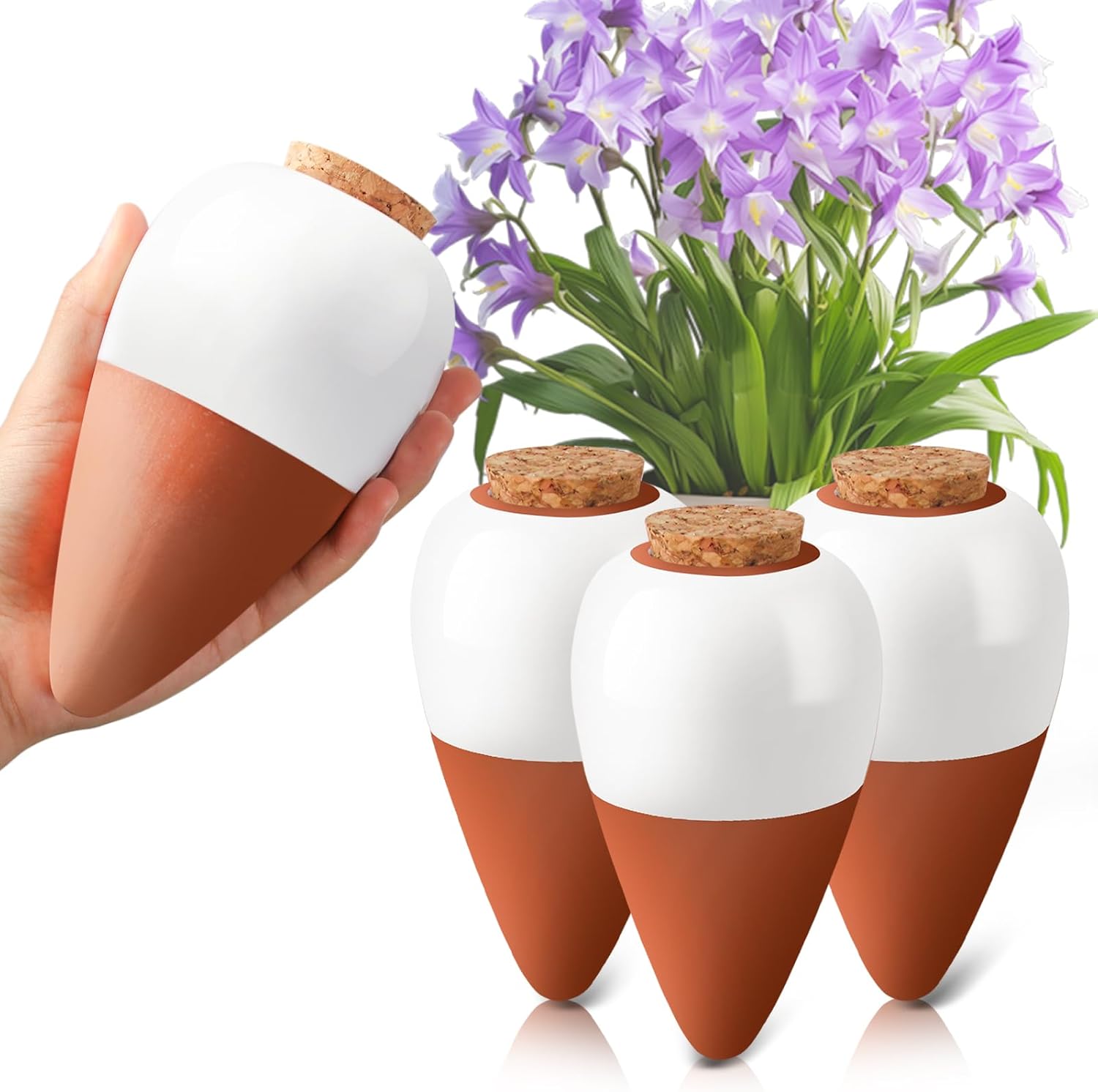 テラコッタ製水やりスパイク、自動給水グローブ、徐放性自動給水 - Self Watering Insert のレビューと価格