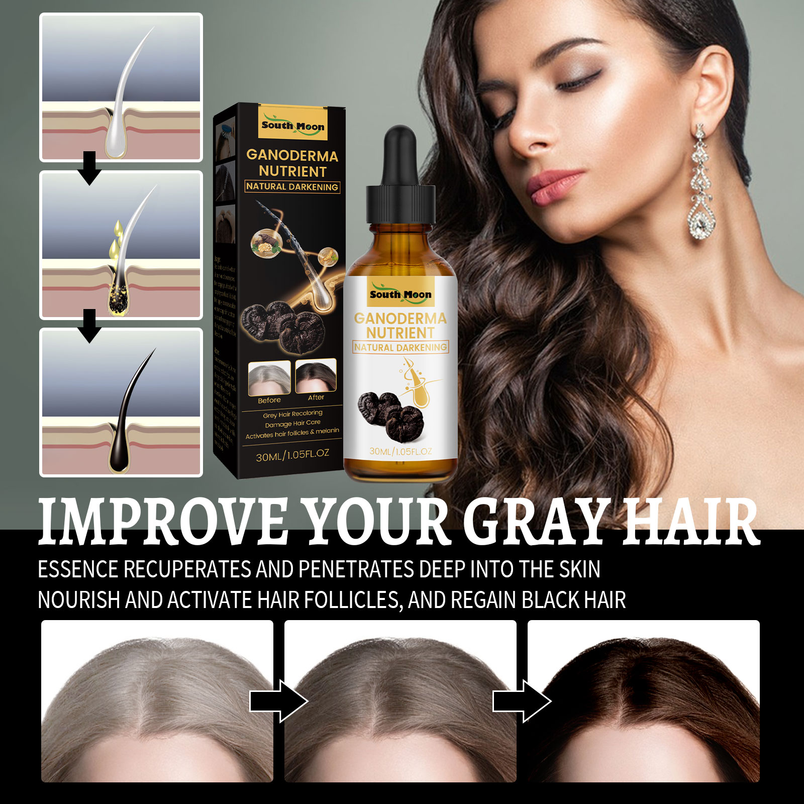 ガノダーマブルーシダム-ブラックヘアリキッド,頭皮の汚れを取 - Root Stimulator Liquid のレビューと価格