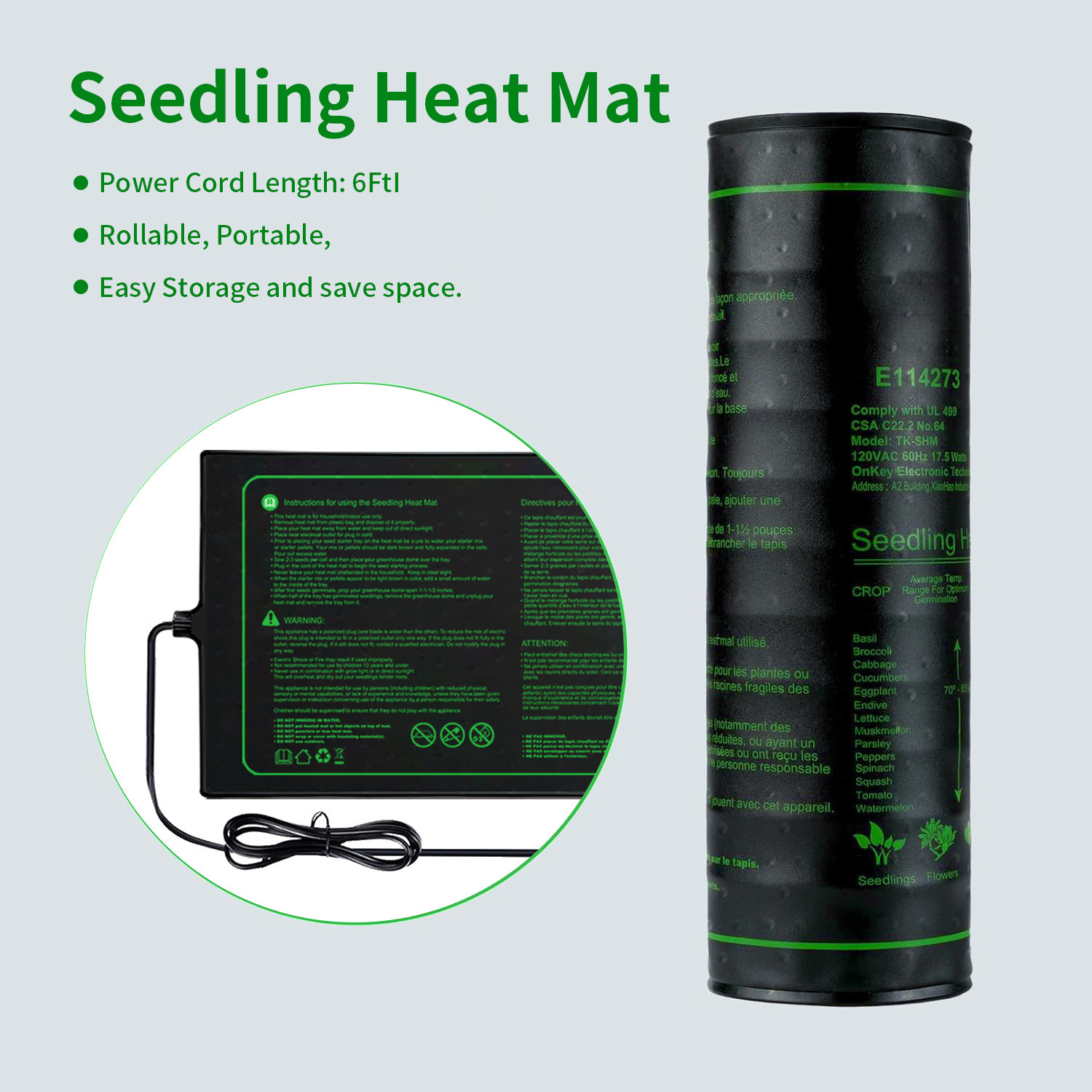 2枚組 20x10インチ 苗床ヒートマット 防水 植物育成ヒ - Heat Mat Seedling のレビューと価格